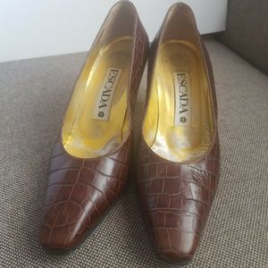 Vintage Escada Leather Brown Leather S